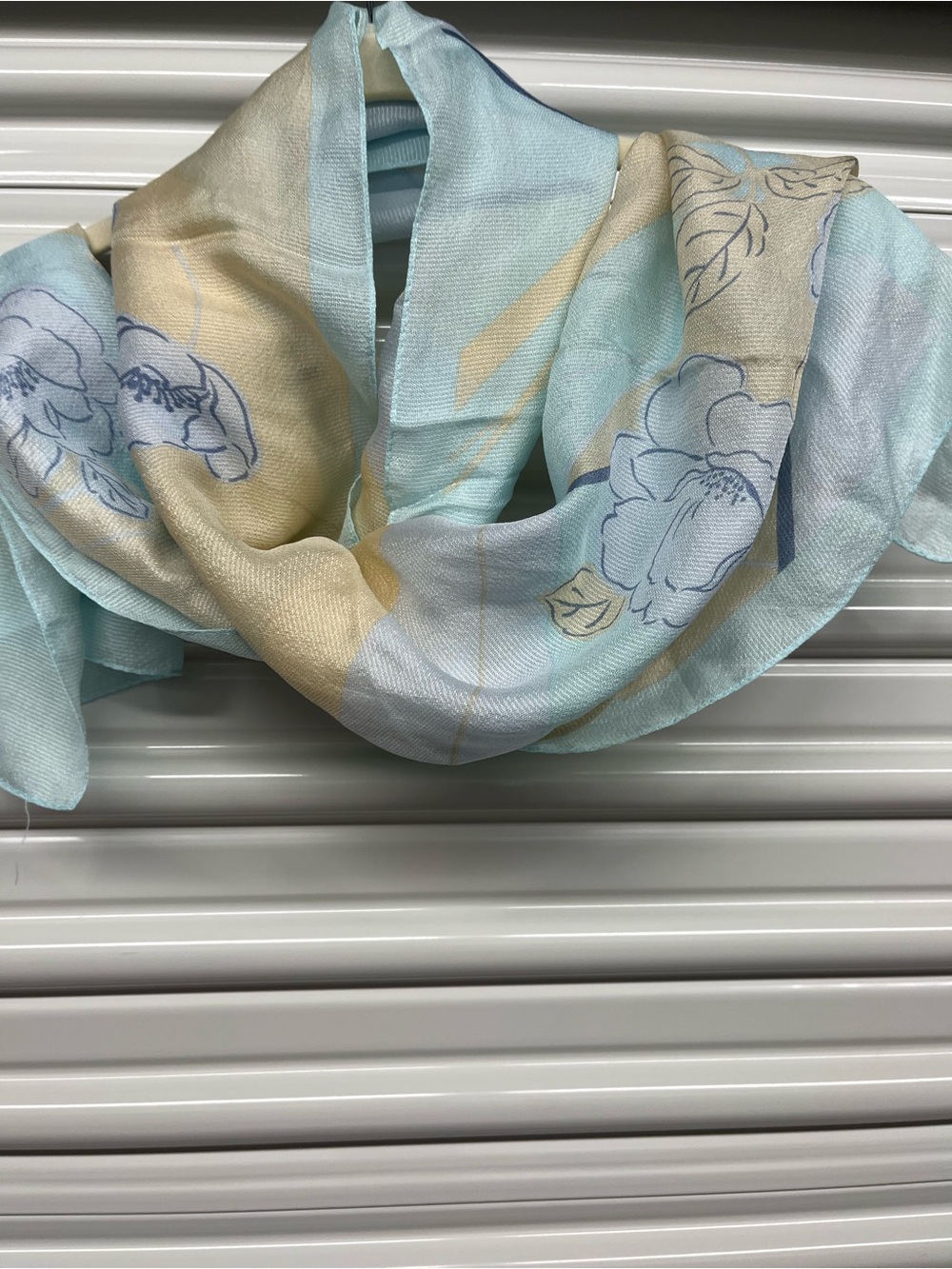 Light Blue Floral Women's Scarf - Elegant Pastel Print